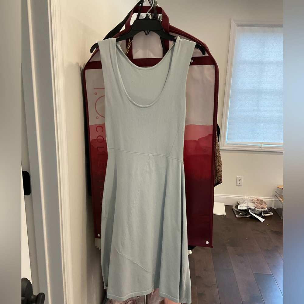 Baby blue, no sleeves dress